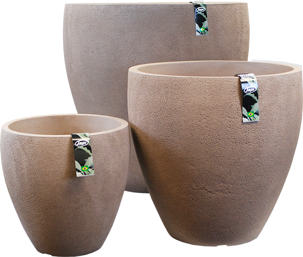 Rustic Ellipse Planter Macchiato - 3 Piece Set - Decorative Planters